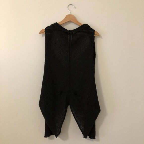 Y2K Costa Blanca Sleeveless Open Front Cardigan Sweater Vest Long Black Small - Picture 5 of 12